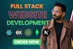 do website development, full stack developer, frontend, backend developer