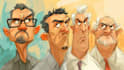 draw artistic cartoon caricatures