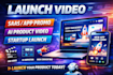 create high converting ai saas launch video, app promo, UI animation