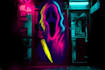 illustrate a dark neon picture