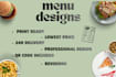 design a professional and clean restaurant menu with qr code