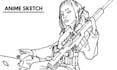 draw simple anime character sketch in action pose