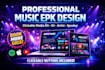 design music epk, media kit with clickable buttons