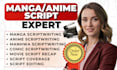 write anime script, manhwa script, manga script, manga anime recap script