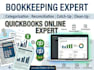do quickbook online bookkeeping, categorization, cleanup,  and reconciliation
