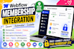 integrate webflow membership with memberstack, firebase, outseta and stripe