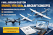 do drone design, vtol uav aircraft design, aerospace engineering calculations