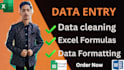 do accurate data entry, excel cleaning and smart formulas