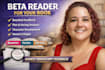 professional beta reader manuscript feedback