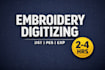 do embroidery digitizing dst pes for cap chest jacket back