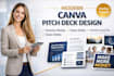 design professional canva presentation, pitch deck and business slides