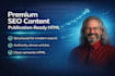 write premium semantic SEO content in clean semantic HTML