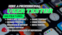 user test beta test manual test saas website app game and provide feedback