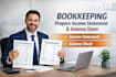 bookkeeping, prepare income statement and balance sheet