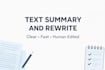 summarize, rewrite and improve your text clearly and professionally