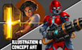 draw dnd character art and fantasy concept illustrations