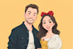 create a personalized disney couple portrait