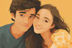 design a cartoon disney couple portrait