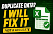 remove duplicate records from excel or CSV data