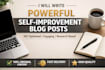 write productivity and self growth content