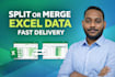 split or merge excel data columns professionally