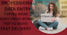 do urdu and english typing and data entry