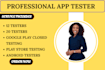 provide 12 testers, 20 testers closed google play testing, mobile app testing