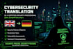 translate cybersecurity and pentest reports english to german, ceh certified