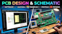 design pcb and schematic in  diptrace, easyeda, tinkercad, proteus, fritzing