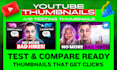 design youtube thumbnail ab testing sets for high CTR