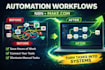 build n8n and make com automation workflows