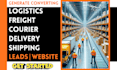 generate transport logistics, freight leads, supply chain, transport website