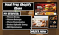 design meal prep shopify store meal prep website and food website