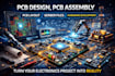 do pcb design, pcb assembly, pcb layout gerber  files, hardware development