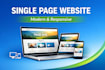create a modern single page website for your business