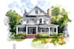 watercolor a house portrait