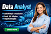 do excel data cleaning, business intelligence, and data analysis professionally