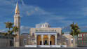 design mosque architecture interior and exterior 3d rendering