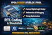 design fpga rtl, write verilog vhdl code, simulate and debug professionally