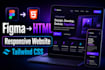 convert figma design to responsive HTML tailwind website