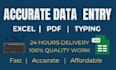 do data entry, bookkeeping and accounting in excel