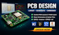 design professional pcb layout, multilayer pcb, schematic in kicad, esp32, iot