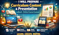 prepare curriculum content and presentation, ebook online course content