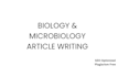 write SEO friendly biology and microbiology articles