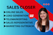 sales closer sales representative b2b sales closer high ticket sales closer