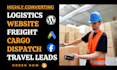 generate travel leads logistics trucking website cargo dispatch freight website
