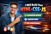 make responsive landing page with html css and javascript