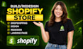 do shopify website store design redesign shopify landing page dropshipping store