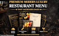 design a premium modern luxury restaurant menu that increases sales