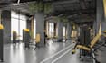 makeover commercial gym building,function space planning,fitness facility render
